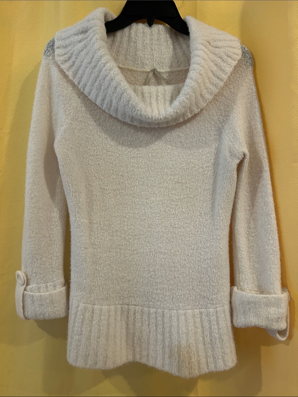 Max Rave Cream Fold-Over Cowl Neck Sweater